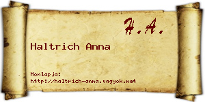 Haltrich Anna névjegykártya