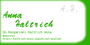 anna haltrich business card